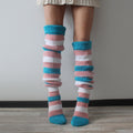 Trendy Striped Knit Leg Warmers Thigh High Socks 6W8FSO817
