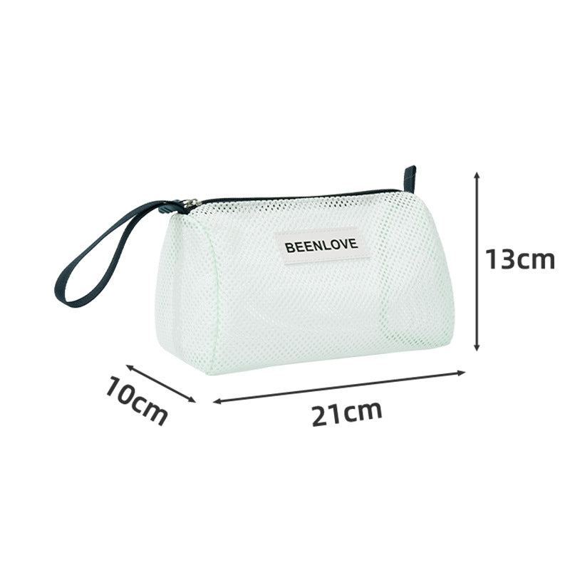 Simple Solid Color Beach Mesh Storage Bag 8BW6BOB83T