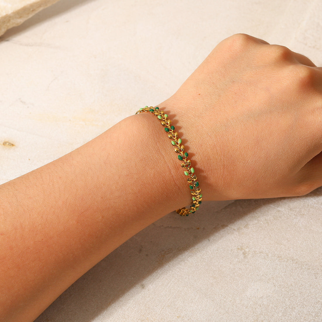 Green Olive Leaf Bracelet DPJB23