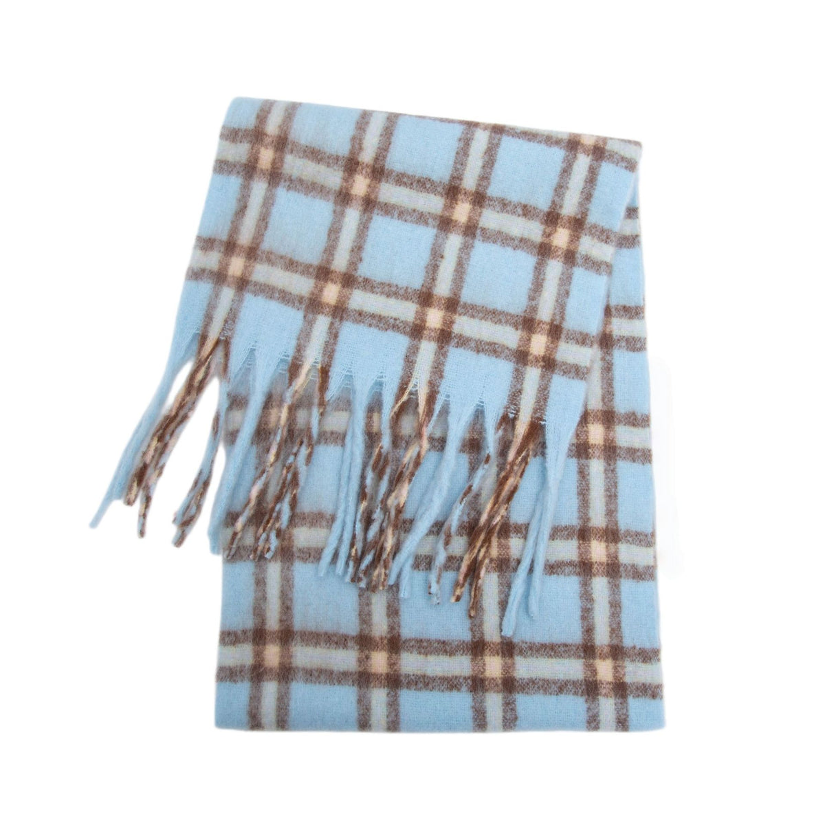Plaid Fringed Wide Scarf - DippedShop Wholesale - #0051