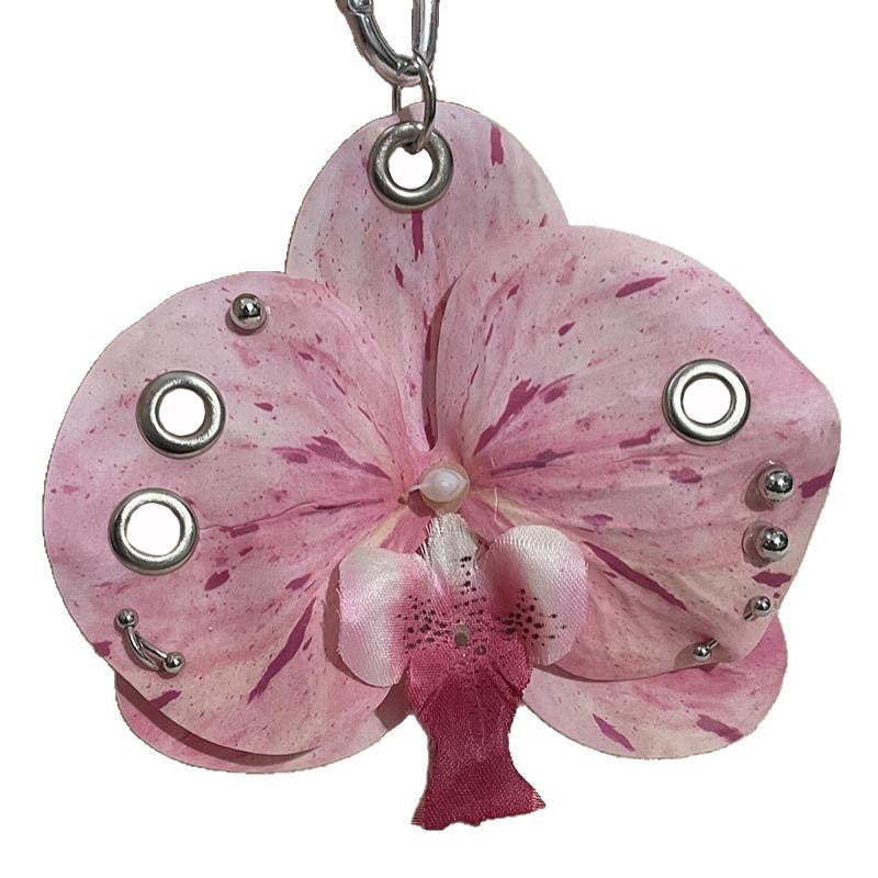 Realistic Phalaenopsis Orchid Keychain Bag Charm 6W10BBC366