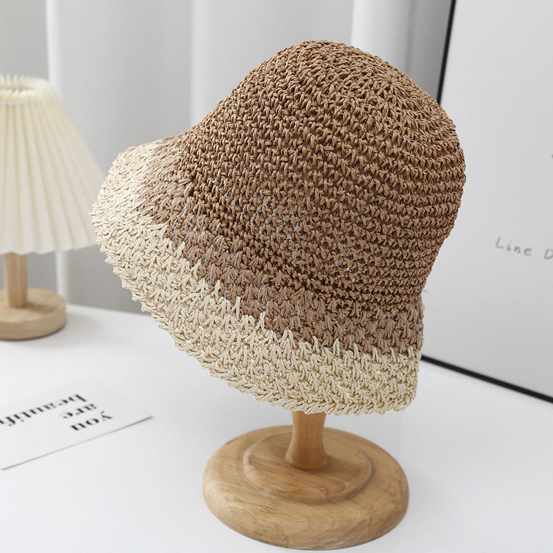 Color Block Straw Hat - DippedShop Wholesale - #3811