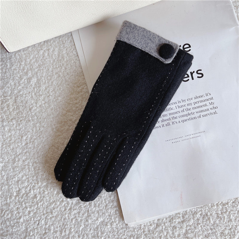 Button Decor Touchscreen Gloves - DippedShop Wholesale - #4403