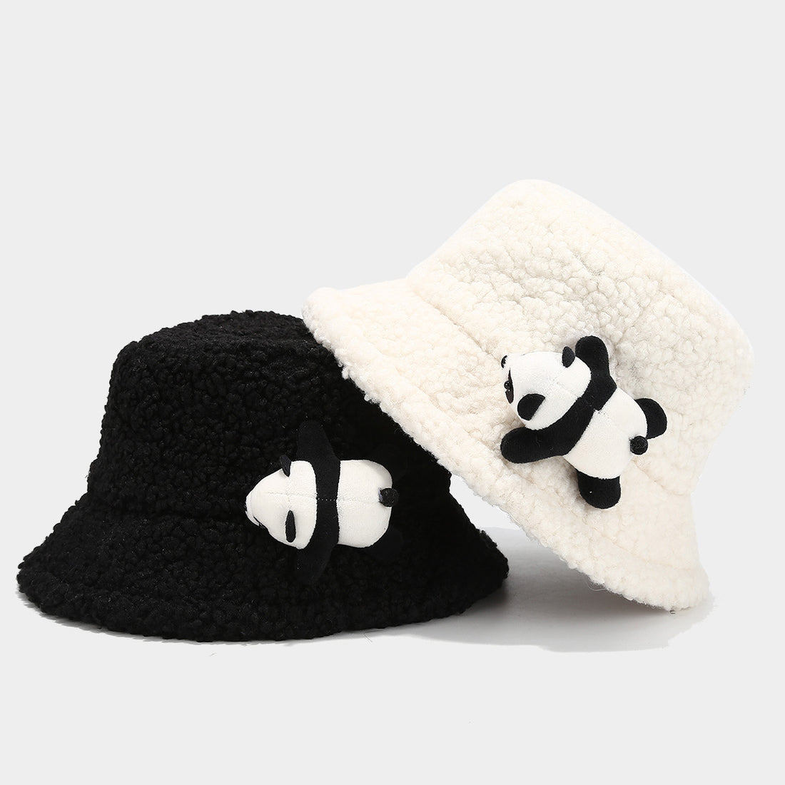 Cute Panda Sherpa Bucket Winter Hat DP25F651