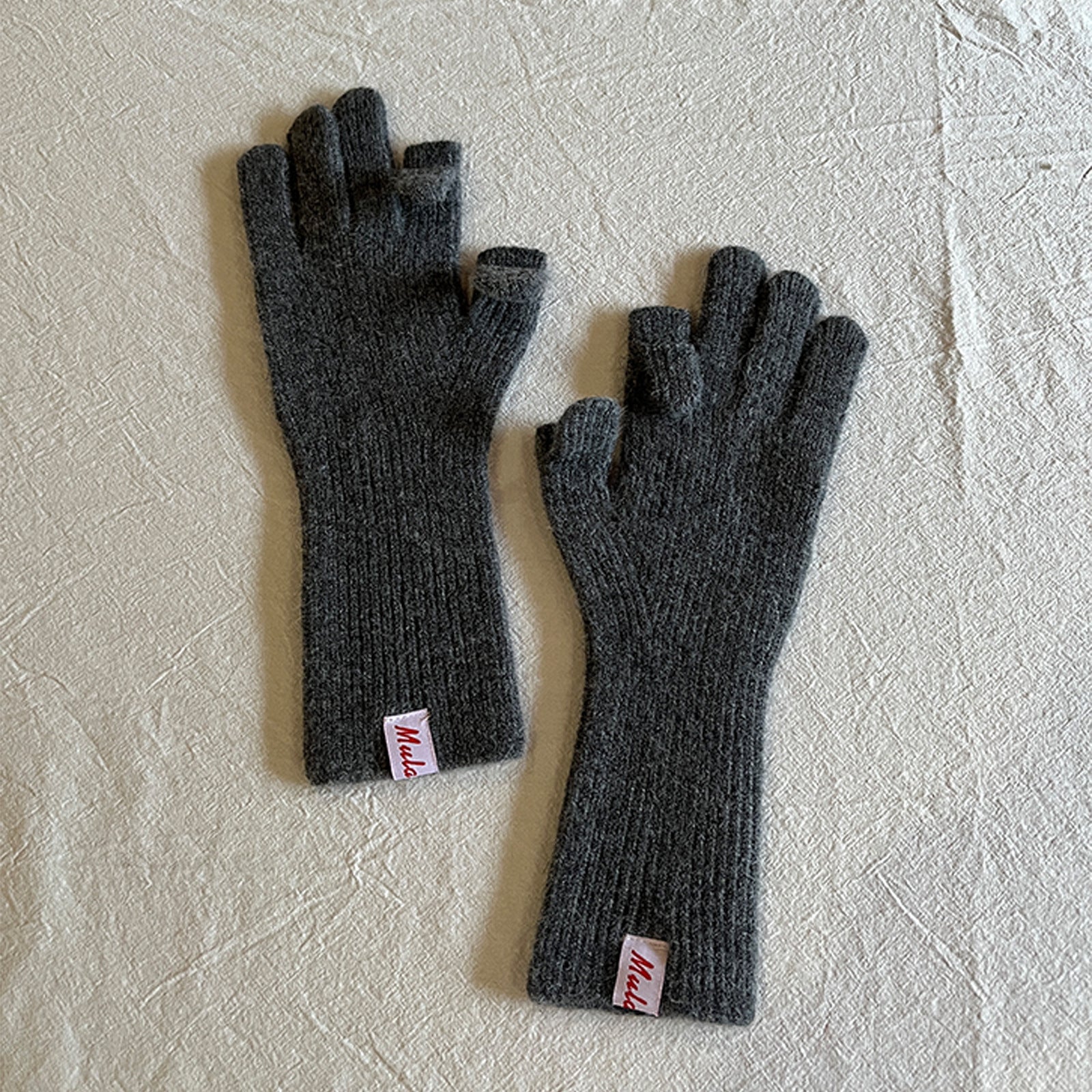 Minimalist Wool Blend Solid Color Knit Gloves 6W6GLO56