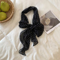 Vintage Long Polka Dots Thin Silk Scarf MK2BLW6W6NSI81
