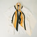 Minimalist Color Block Striped Print Silk Scarf 6W6NSI178
