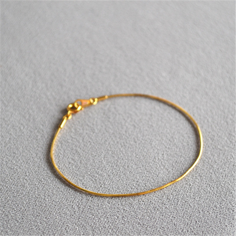 Minimalist Gold Plated Snake Chain Bracelet 6W6JBR472