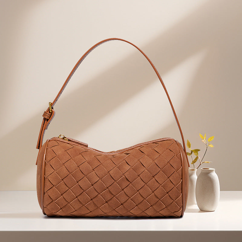 Vintage Woven Suede Shoulder Bag - DippedShop Wholesale - #1315