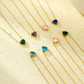 Cubic Zirconia Heart Pendant Choker Necklace 6W6JNC392L