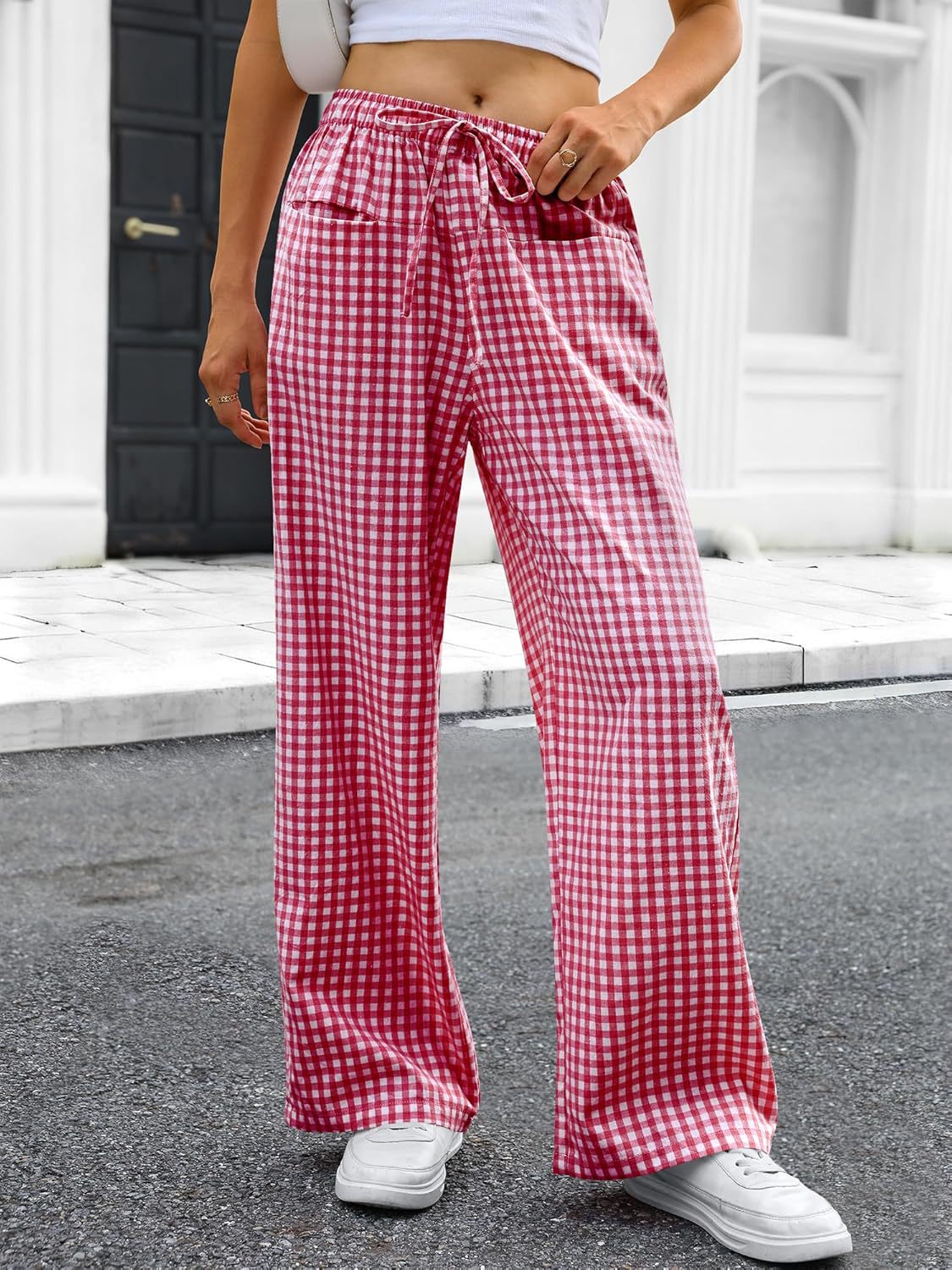 Casual Plaid Wide Leg Pants - DippedShop Wholesale - #4643