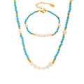 Pearl Beaded Chain Necklace - DippedShop Wholesale - #0483