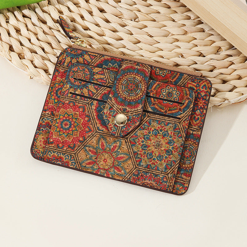 Cork Vintage Print Card Cases Wallets DP25C661