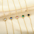 Fashion Gold Plated Cubic Zirconia Chain Bracelet 6W6JBR517
