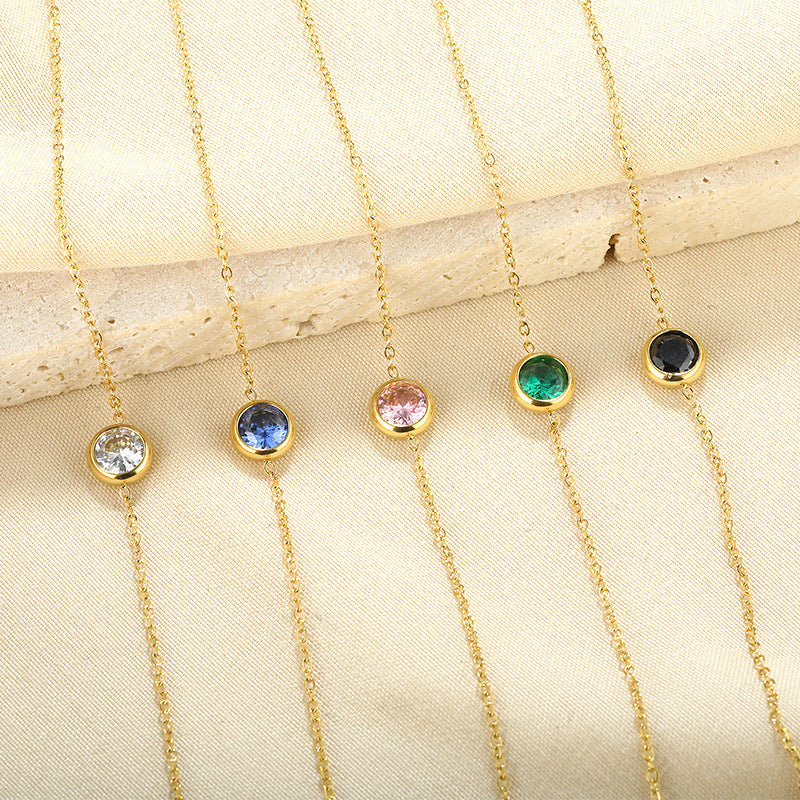 Fashion Gold Plated Cubic Zirconia Chain Bracelet 6W6JBR517