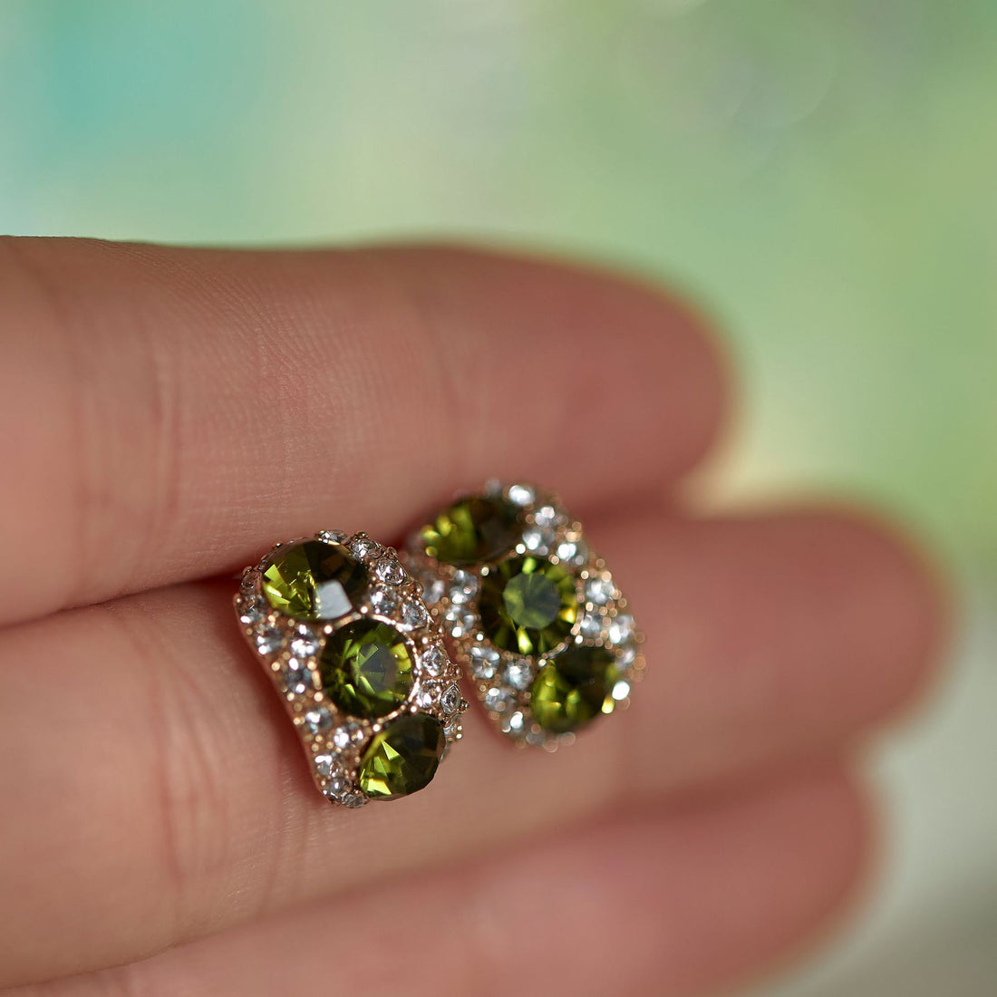 Vintage Green Zircon Daily Clip Earrings DPJE1239