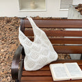 Simple Solid Color Hollow Hand Crochet Handbags 6W10BBG1589