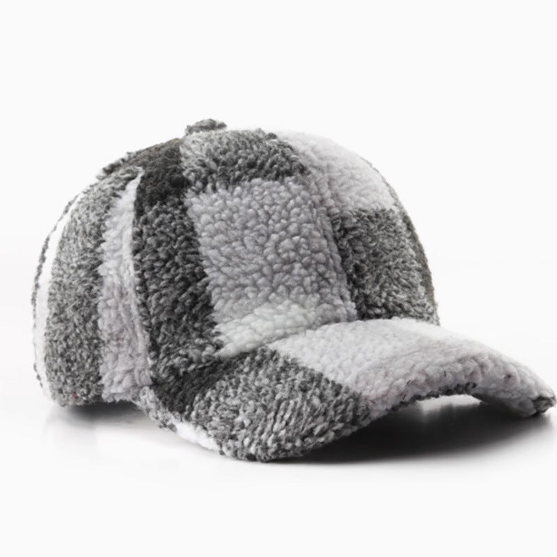 Plaid Sherpa Baseball Cap - DippedShop Wholesale - #3171