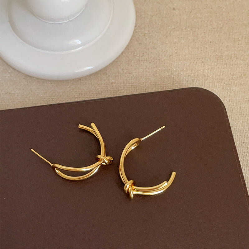 Bowknot Twisted Hoop Earrings - DippedShop Wholesale - #6355
