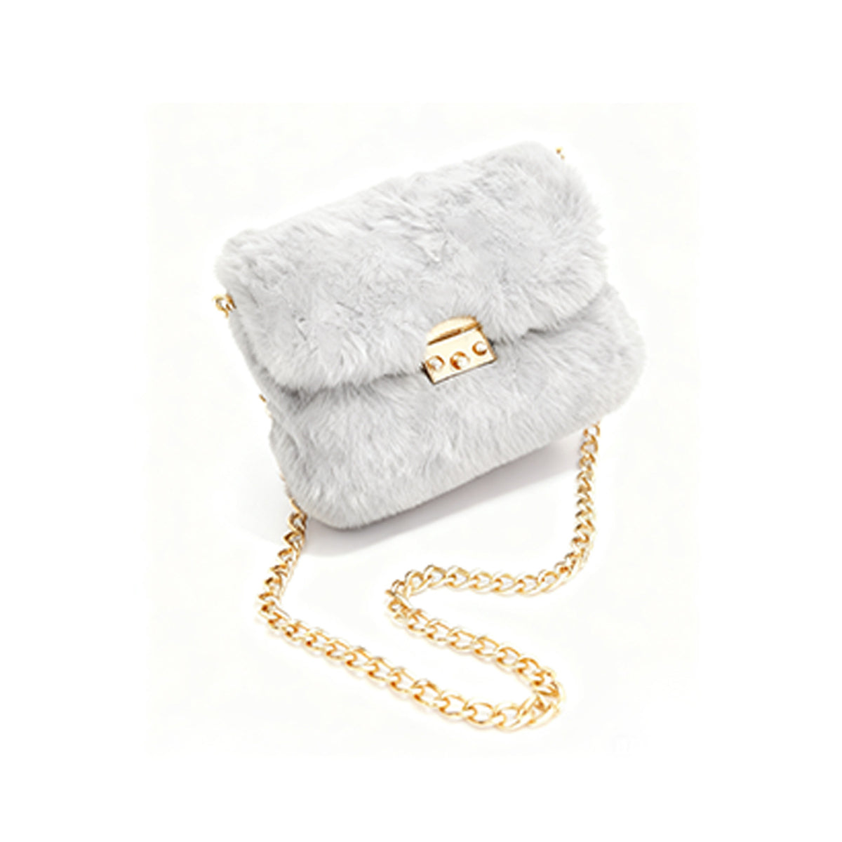 Stylish Solid Color Plush Portable Shoulder Bag 6W10BBG1929