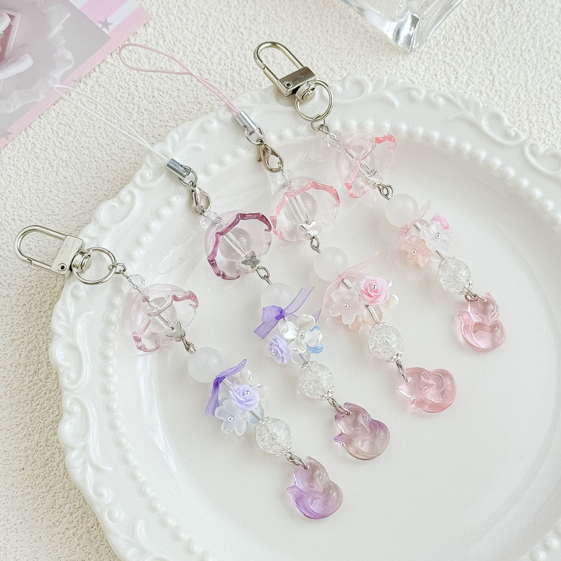 Cute Flower Beaded Keychain Bag Charm DP25C918