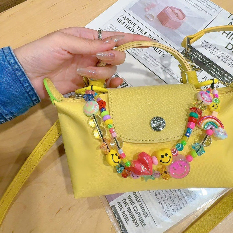 Minimalist Colorful Smile Beaded Bag Charm DP25C789