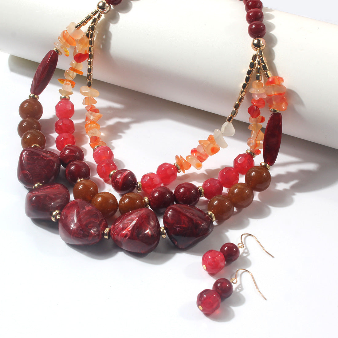 Boho Beaded Layered Necklace - DippedShop Wholesale - #7267