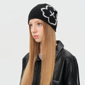 Vintage Floral Jacuqard Wool Blend Beanie Hat 6W6HAT546