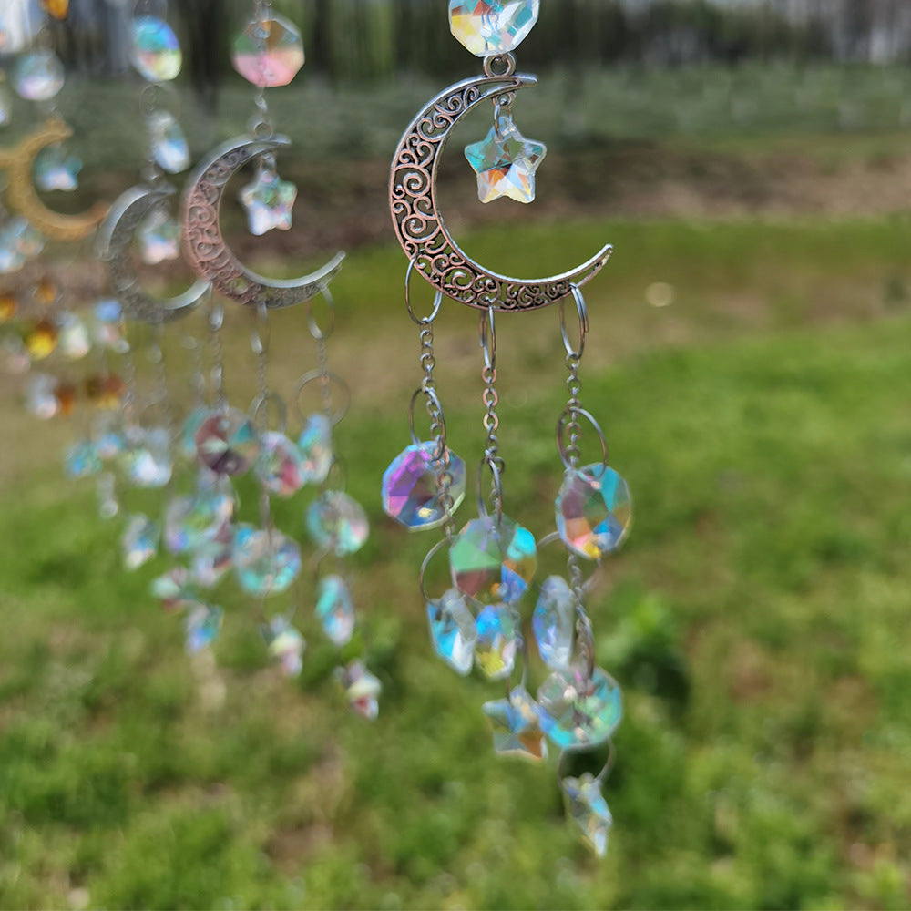 Star Moon Suncatcher Chain - DippedShop Wholesale - #5843
