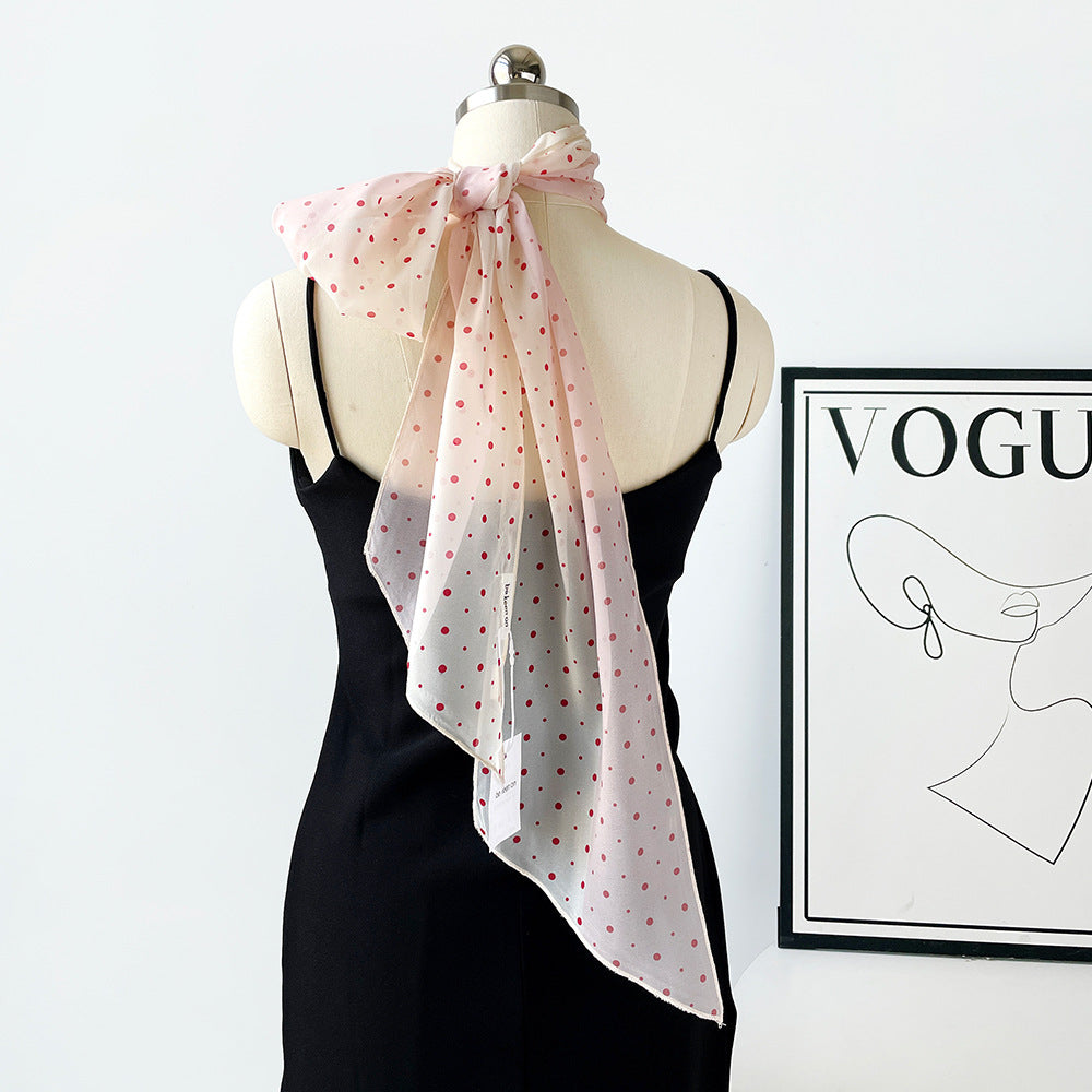 Polka Dots Striped Scarf - DippedShop Wholesale - #6947