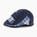 Vintage Plaid Splice Letter Embroidery Beret Hat MK2COK6W6HAT364