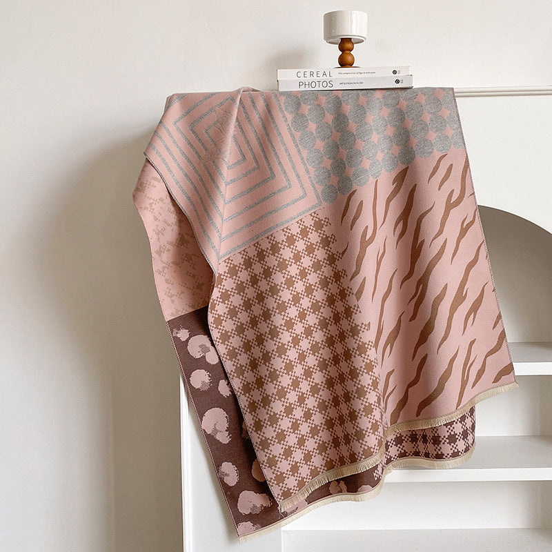 Reversible Houndstooth Shawl Scarf - DippedShop Wholesale - #9443