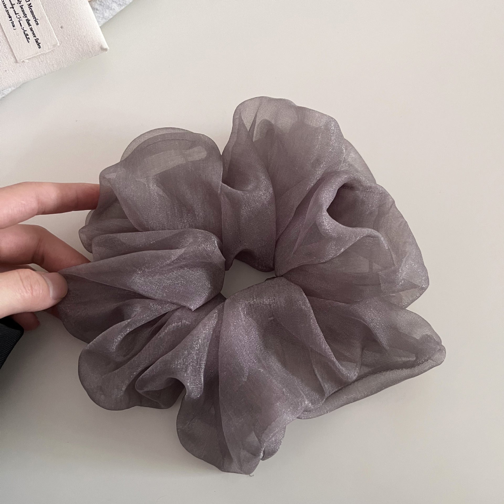 Refined Shimmery Sheer Organza Fluffy Elastic Scrunchie MK2BW6W6HSR83