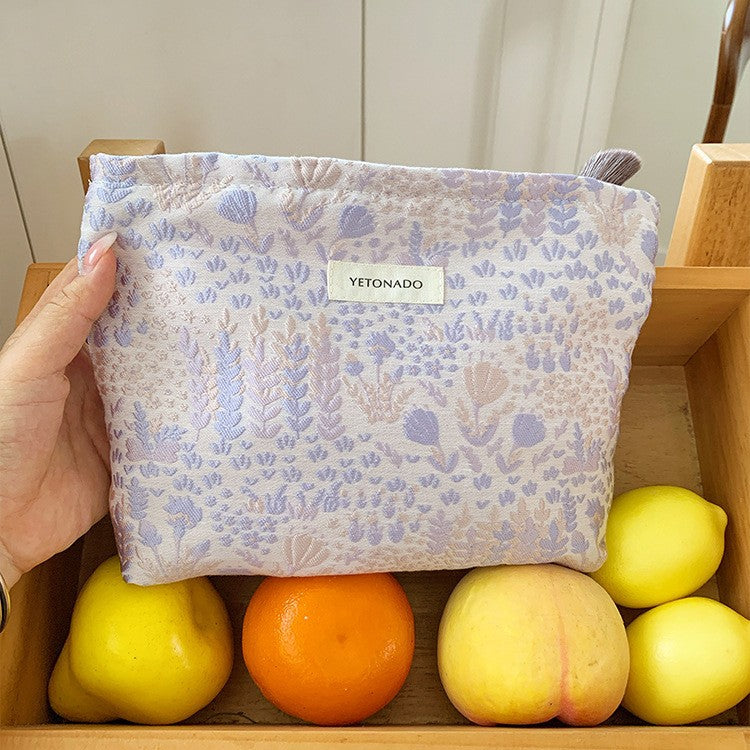 Floral Embossed Portable Large Capacity Makeup Bag MK2BW6W10BOB396