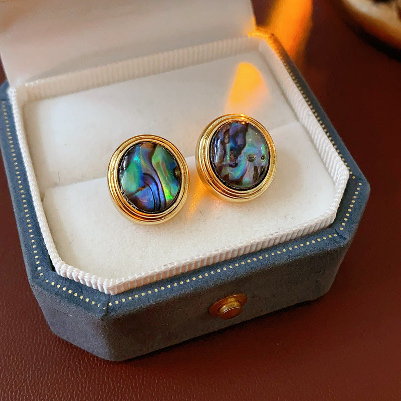 Natural Abalone Shell Stud Earrings 6W6JER782