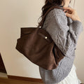 Casual Suede Large Capacity Ruched Tote Bag 6W10BBG1868