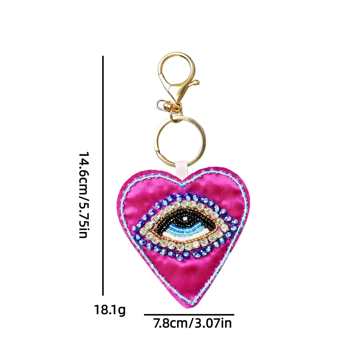 Stylish Handmade Beaded Heart Pendant Keychain 6W10BBC818