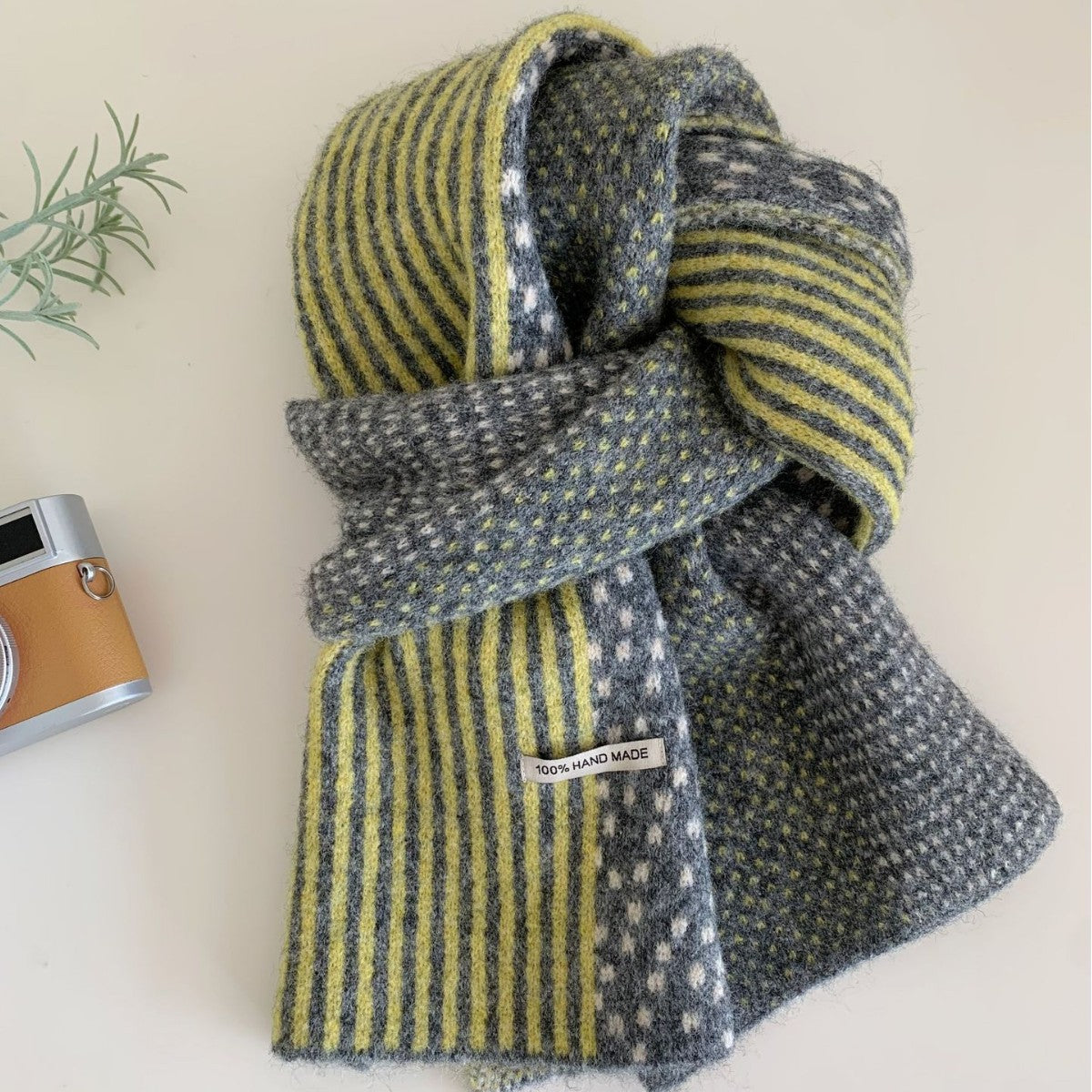 Patchwork Knit Scarf - DippedShop Wholesale - #4195