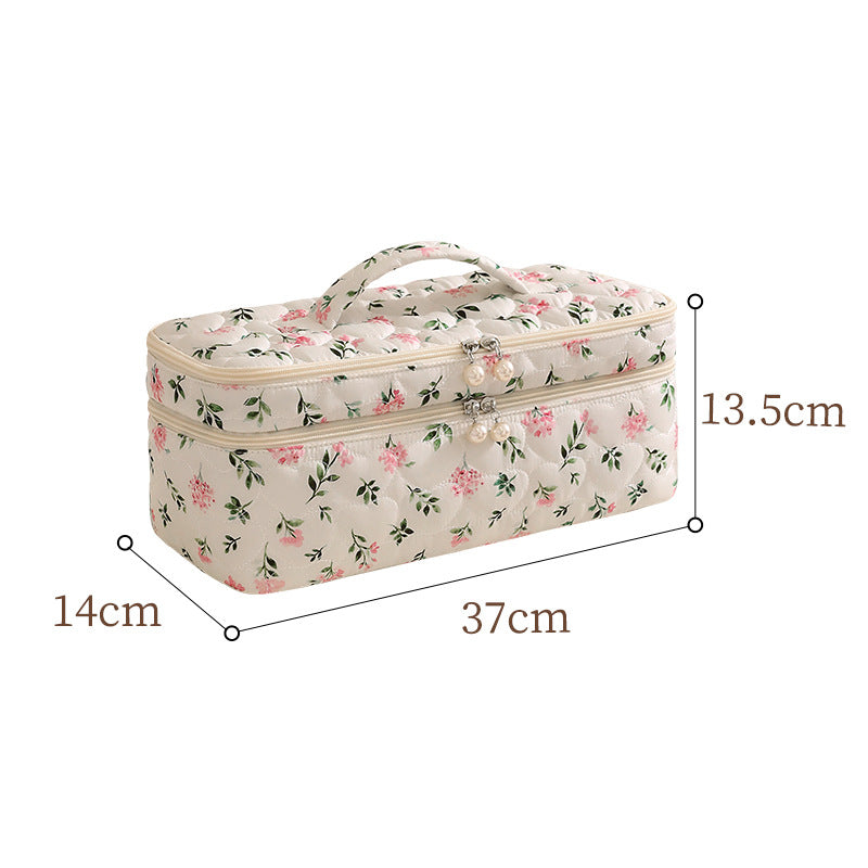 Minimalist Quilt Shell Double Layer Cosmetic Bag 6S5CO123