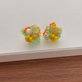 Dopamine Multi-Color Beaded Flower Stud Earrings 6W6JER601