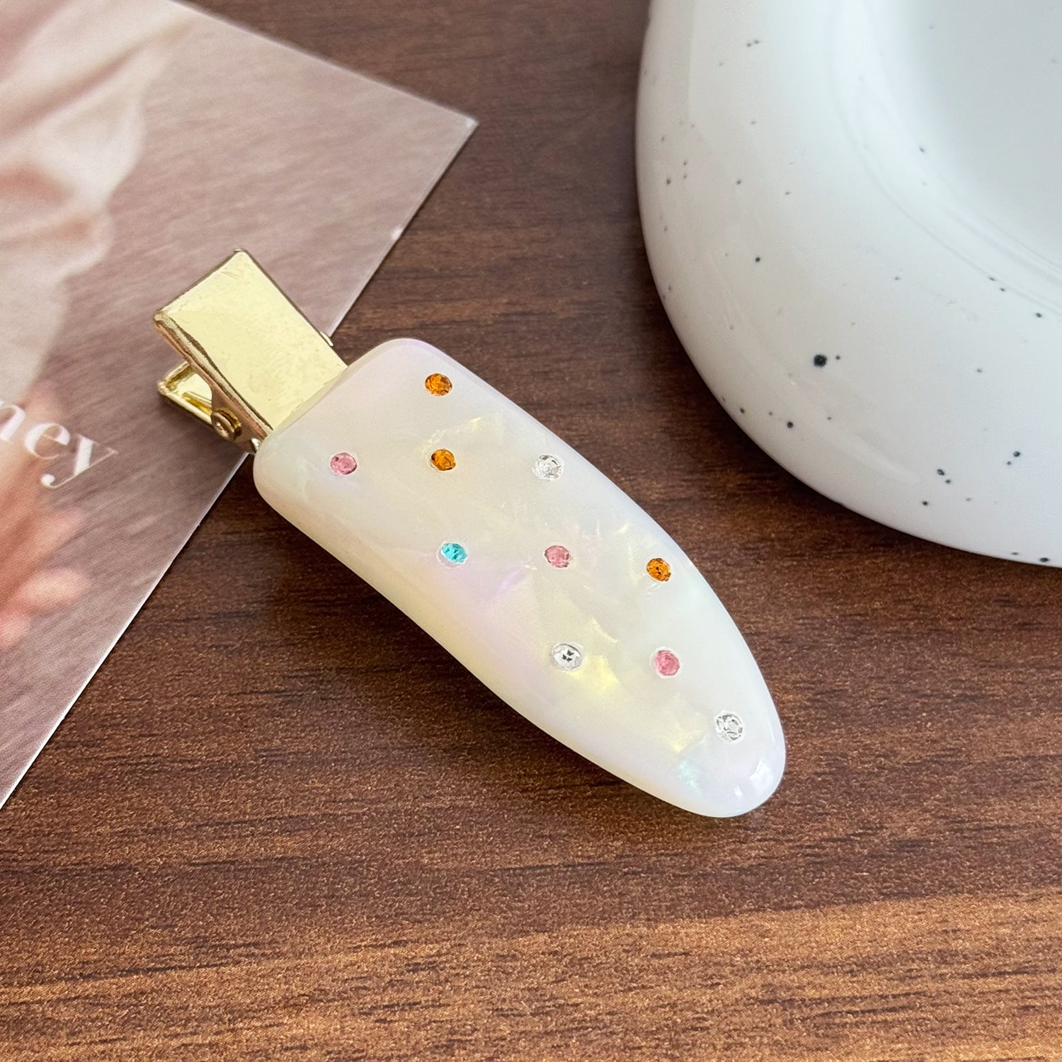 Sweet Rhinestones Acetate Duckbill Hair Clips 6W6HCP1234
