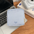 Minimalist Striped Print Bowknot Embroidery Cosmetic Bag 6S5CO125