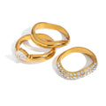 Trendy Gold Plated Twist Zirco - DippedShop Wholesale - #9827