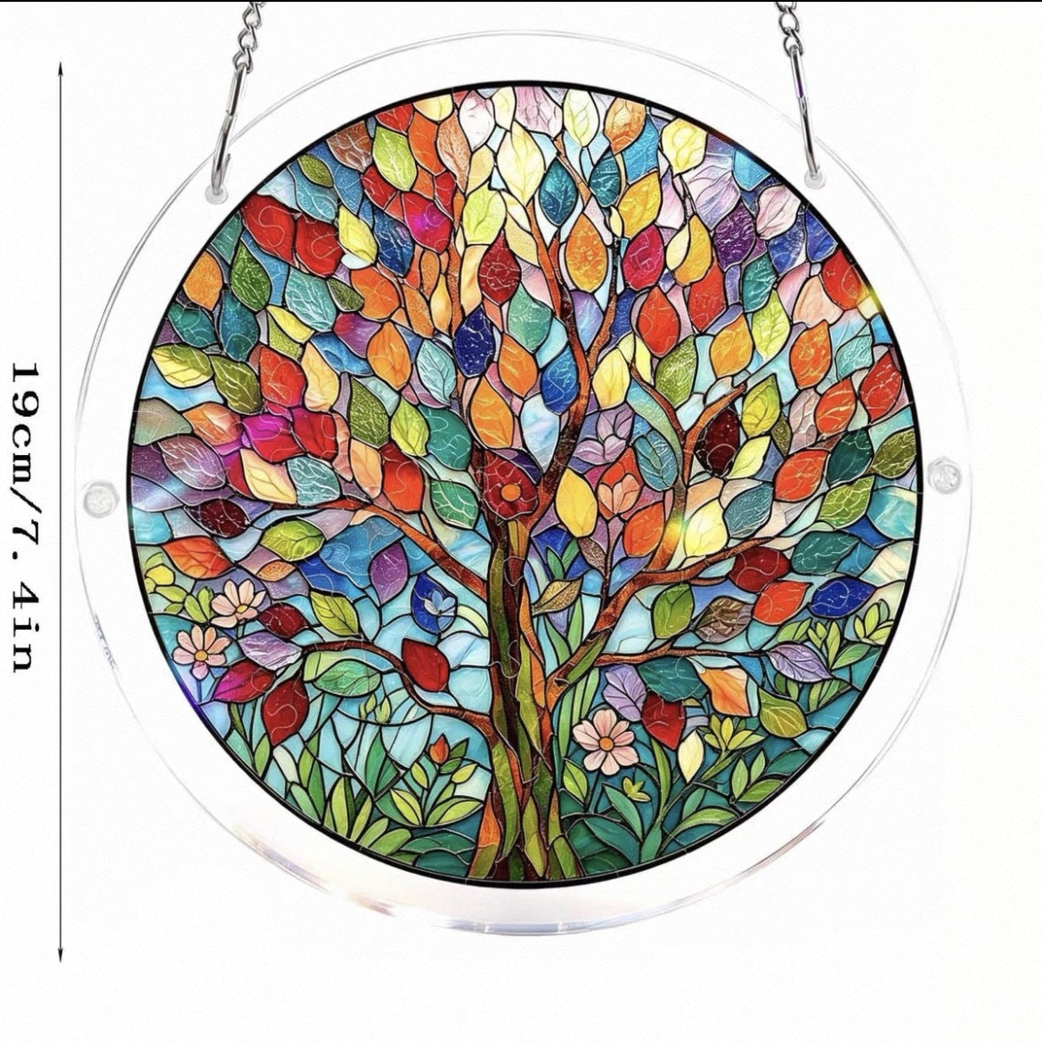 Colorful Stained Glass Style Puzzle Acrylic Suncatcher 6H7HLS181