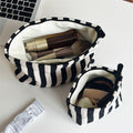 Minimalist Striped Canvas Portable Makeup Bag MK2BW6S10BOB68