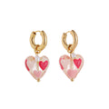 Heart Dangle Hoop Earrings - DippedShop Wholesale - #2003