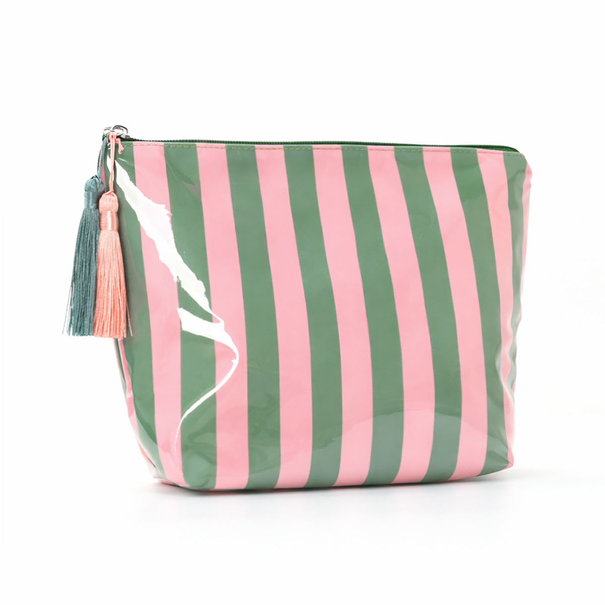PVC Glossy Striped Waterproof Cosmetic Bag MK2BLW6C5CO09