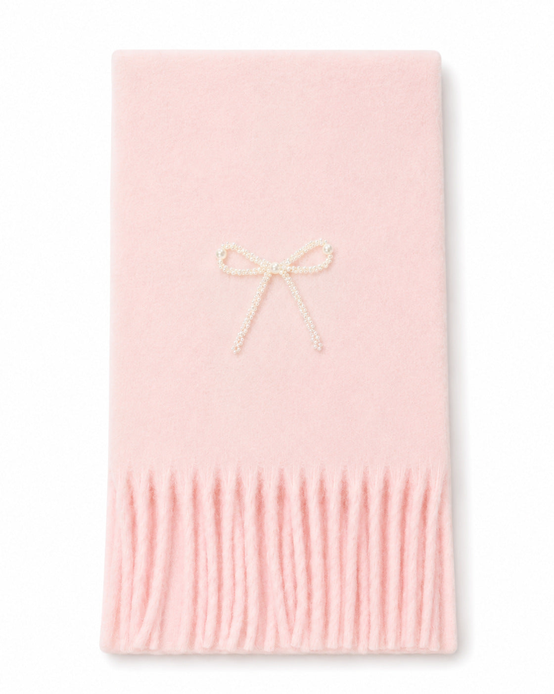 Elegant Pearl Bowknot Warm Tassel Scarf 6W6NSC128
