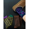 Houndstooth Crew Socks - DippedShop Wholesale - #1475
