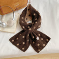 Polka Dot Color Block Cross Warm Knit Scarf 6W6NSC88